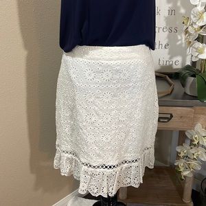 White Eyelet Lace Skirt TRN20